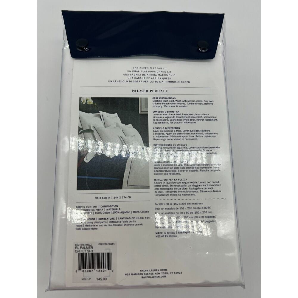 Ralph Lauren Palmer Percale Queen Flat Sheet Burnished Chamois $145.00 NEW - Picture 9 of 12
